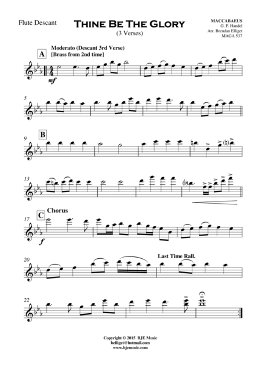 Thine Be The Glory (MACCABEUS) - Full Orchestra/ Concert Band with Optional Piano Concert Band scores gallery preview page 2