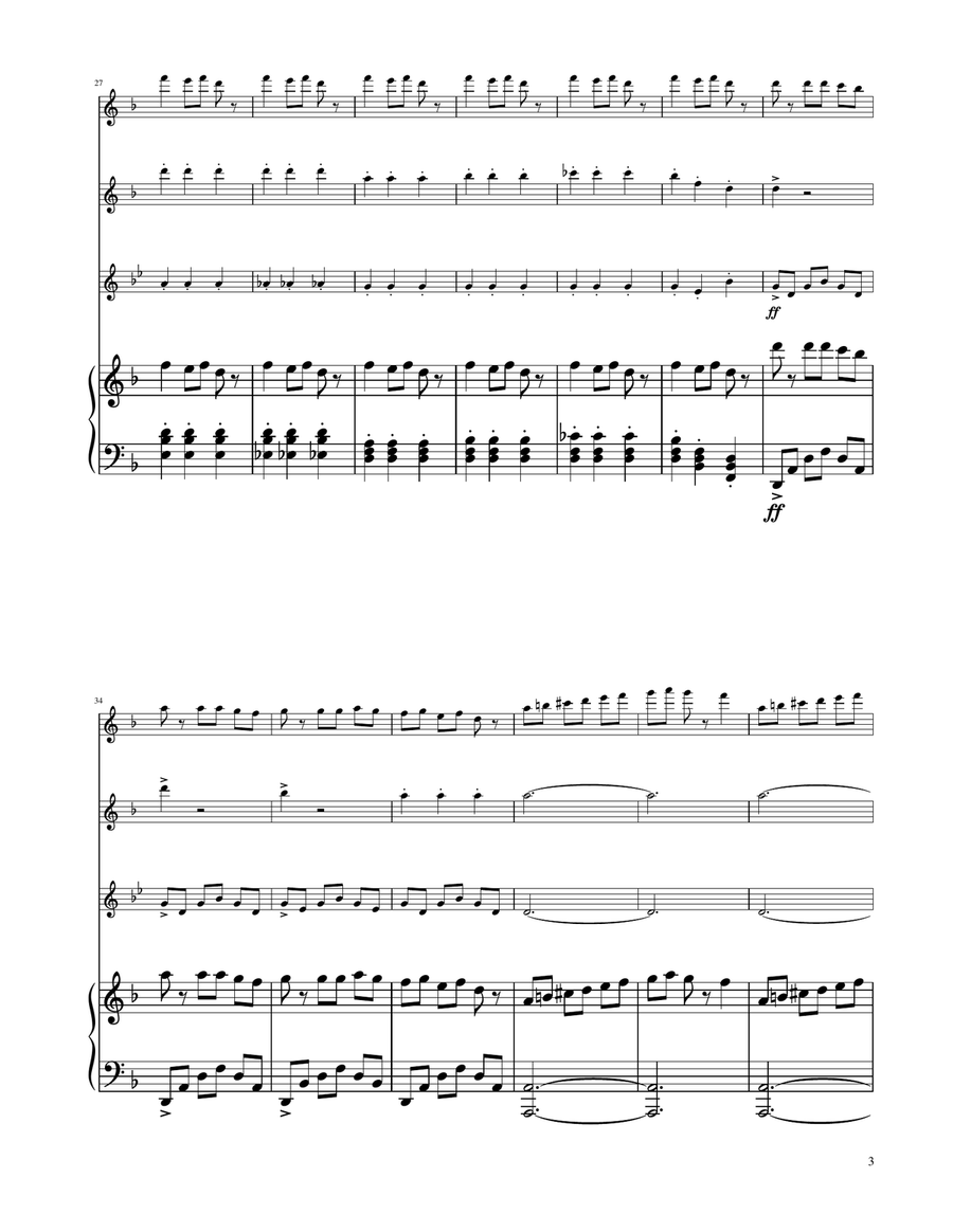 Carol of The Bells - Flute Trio Flute Trio scores gallery preview page 3