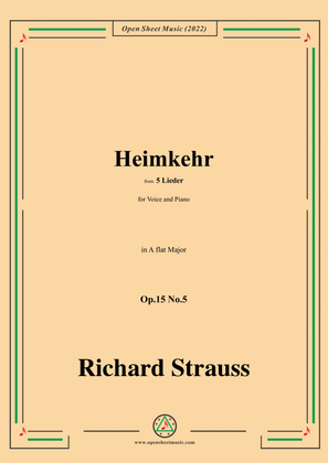 Book cover for Richard Strauss-Heimkehr,in A flat Major