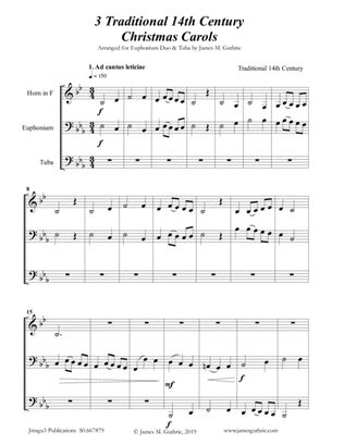 3 Traditional 14th Century Christmas Carols for French Horn, Euphonium & Tuba