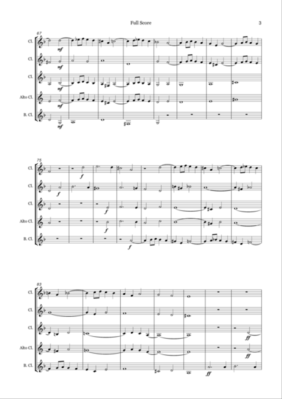Fugue in C Minor for Clarinet Quartet Clarinet Quartet scores gallery preview page 4