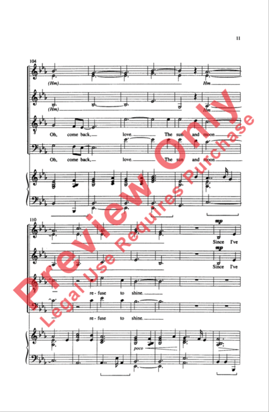 Fare Thee Well Love 4-Part scores gallery preview page 11