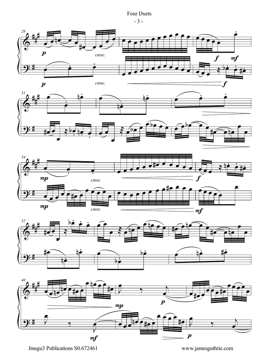 Bach: Four Duets for Tenor Sax & Cello Tenor Saxophone scores gallery preview page 3
