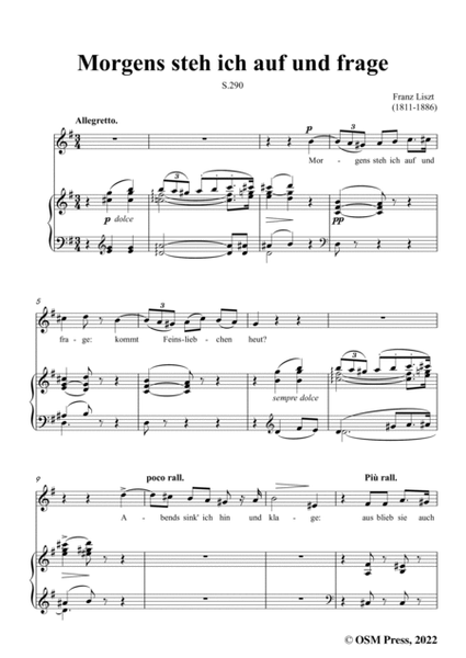 Liszt-Morgens steh ich auf und frage,S.290,in e minor