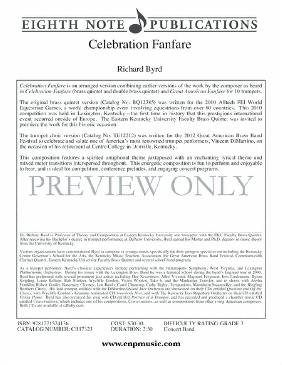 Celebration Fanfare Concert Band scores gallery preview page 3