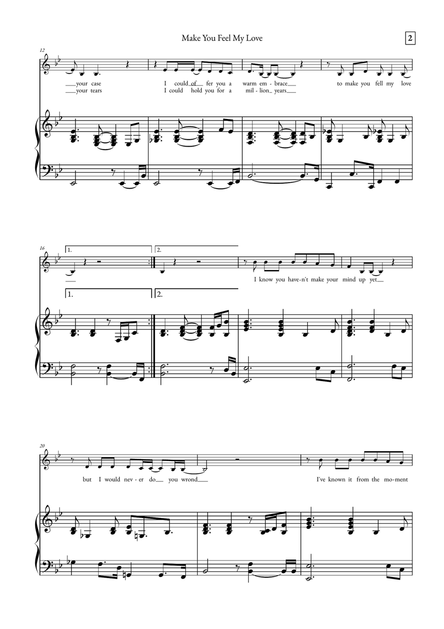 Make You Feel My Love Piano scores gallery preview page 2