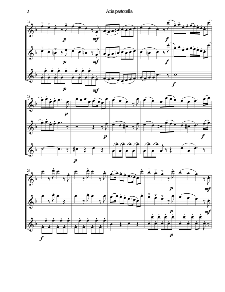 Shepherdess Song for Saxophone Trio Woodwind Trio scores gallery preview page 3
