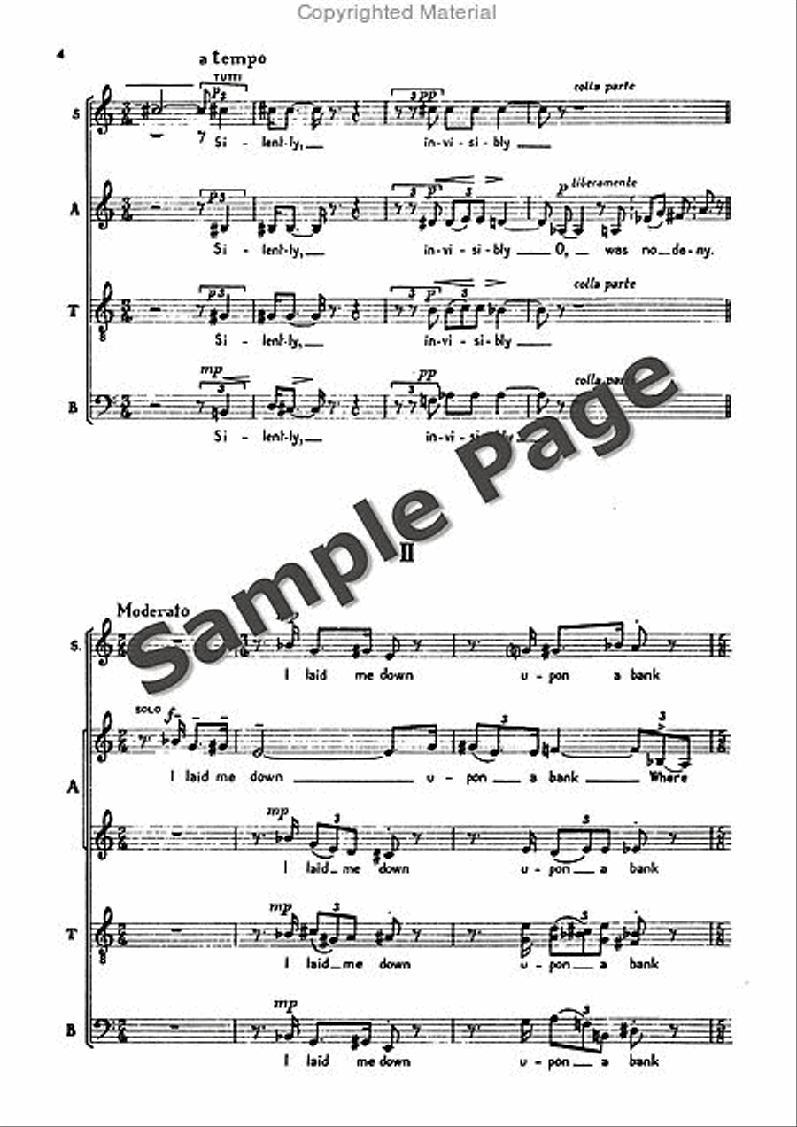 Poems 5 & An Epigram Of Wm. Blake 4-Part scores gallery preview page 5