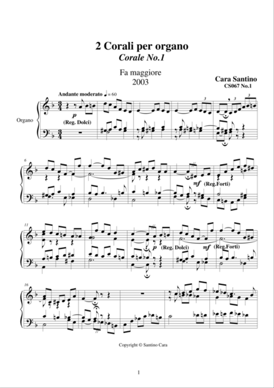 2 Chorales for organ - CS067 Organ Solo scores gallery preview page 1