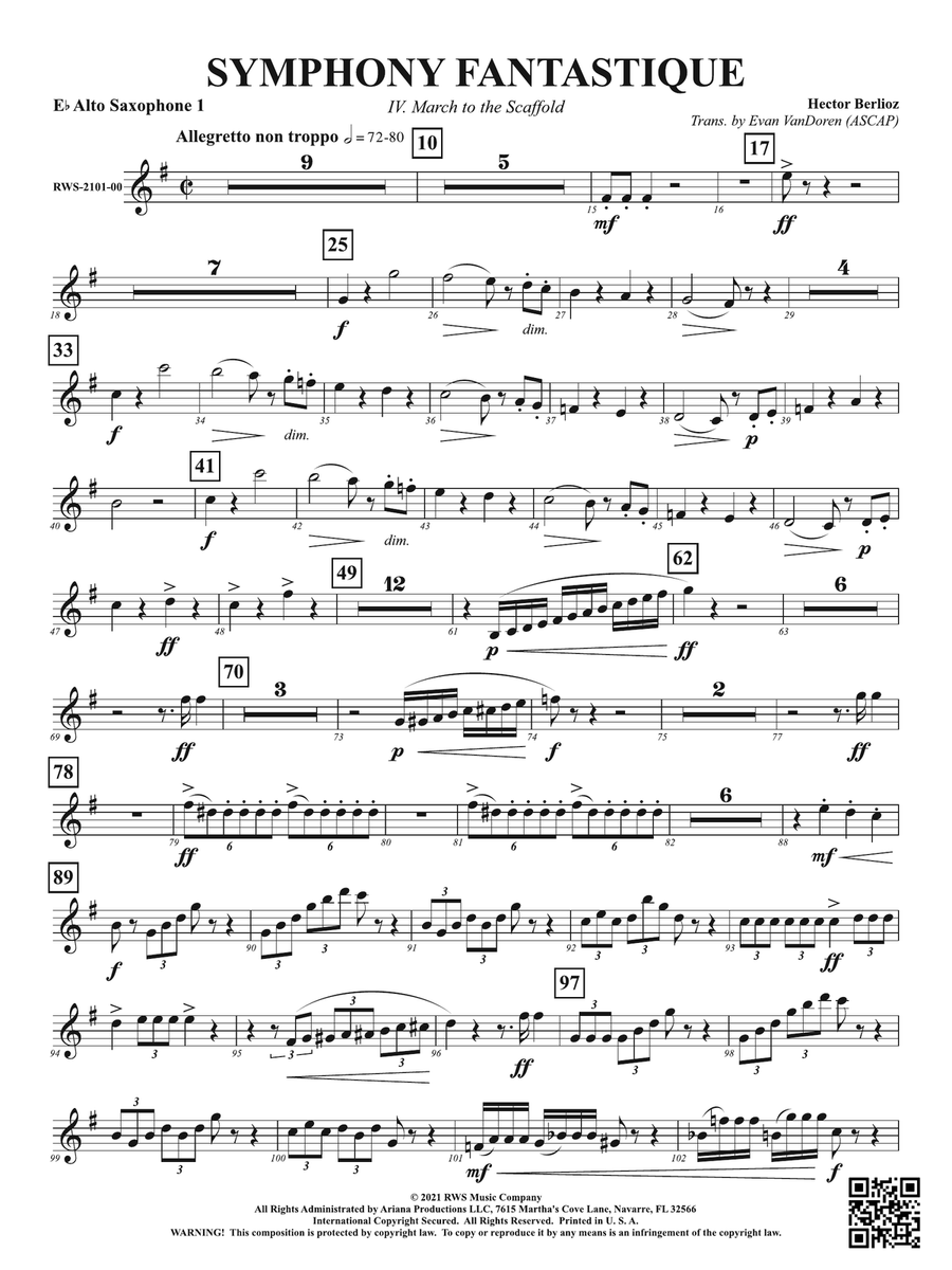 Symphony Fantastique - IV. March to the Scaffold: 1st E-flat Alto Saxophone Alto Saxophone scores gallery preview page 1