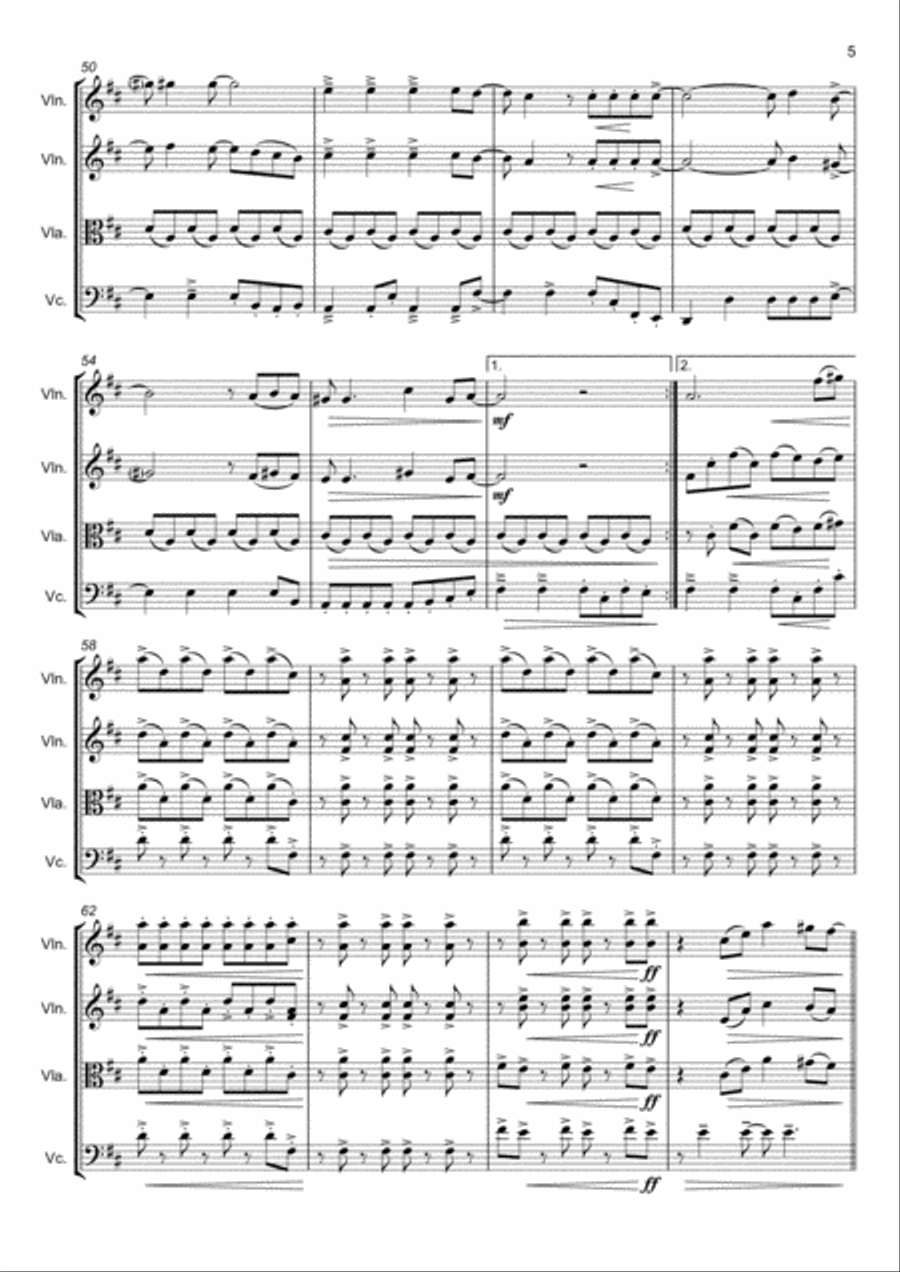 Viva La Vida String Quartet scores gallery preview page 5