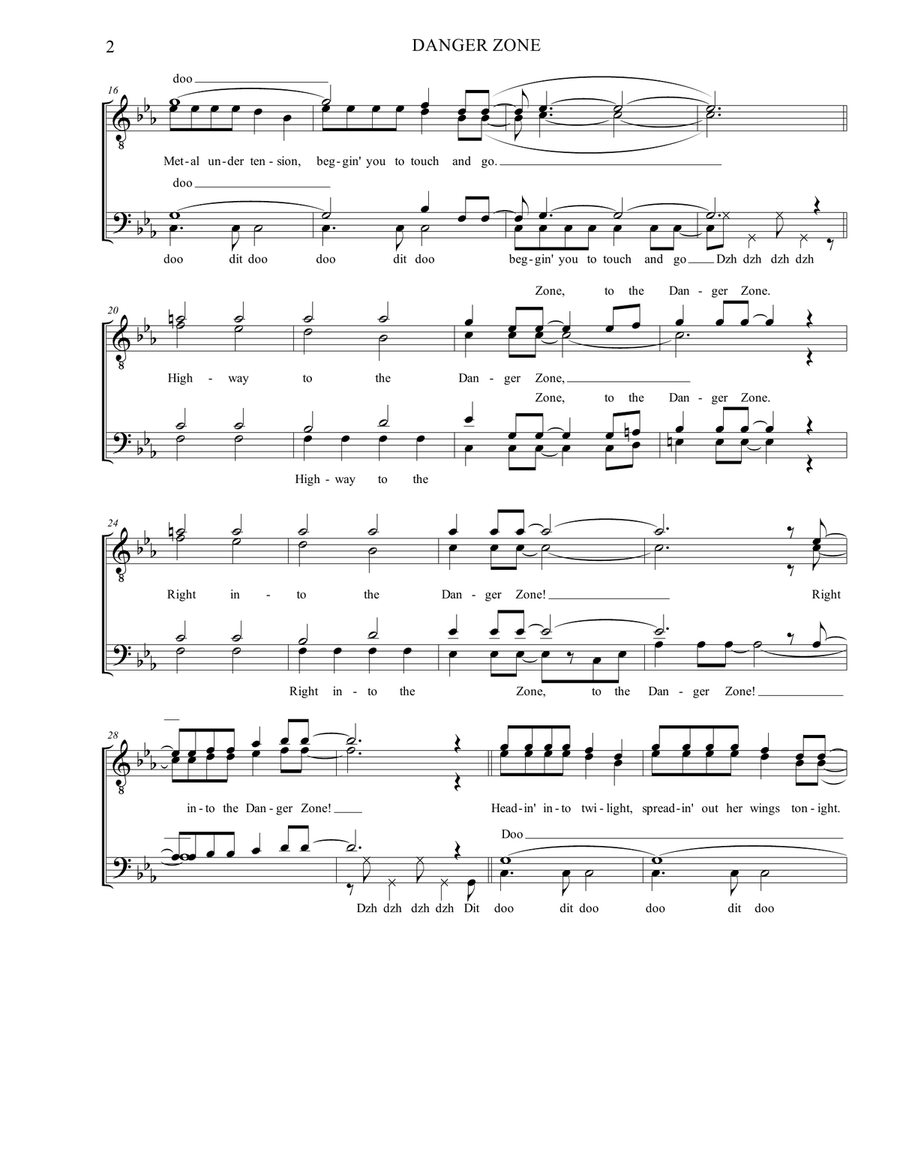 Danger Zone from the Motion Picture TOP GUN Voice scores gallery preview page 2