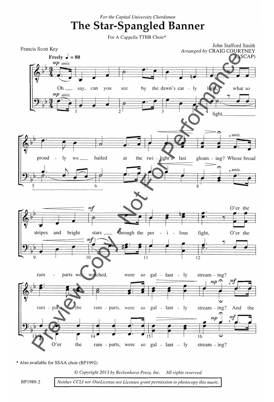 The Star-Spangled Banner - TTBB TTBB scores gallery preview page 3