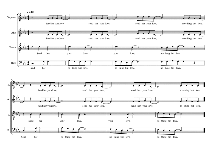 Nothing But Love 4-Part scores gallery preview page 1