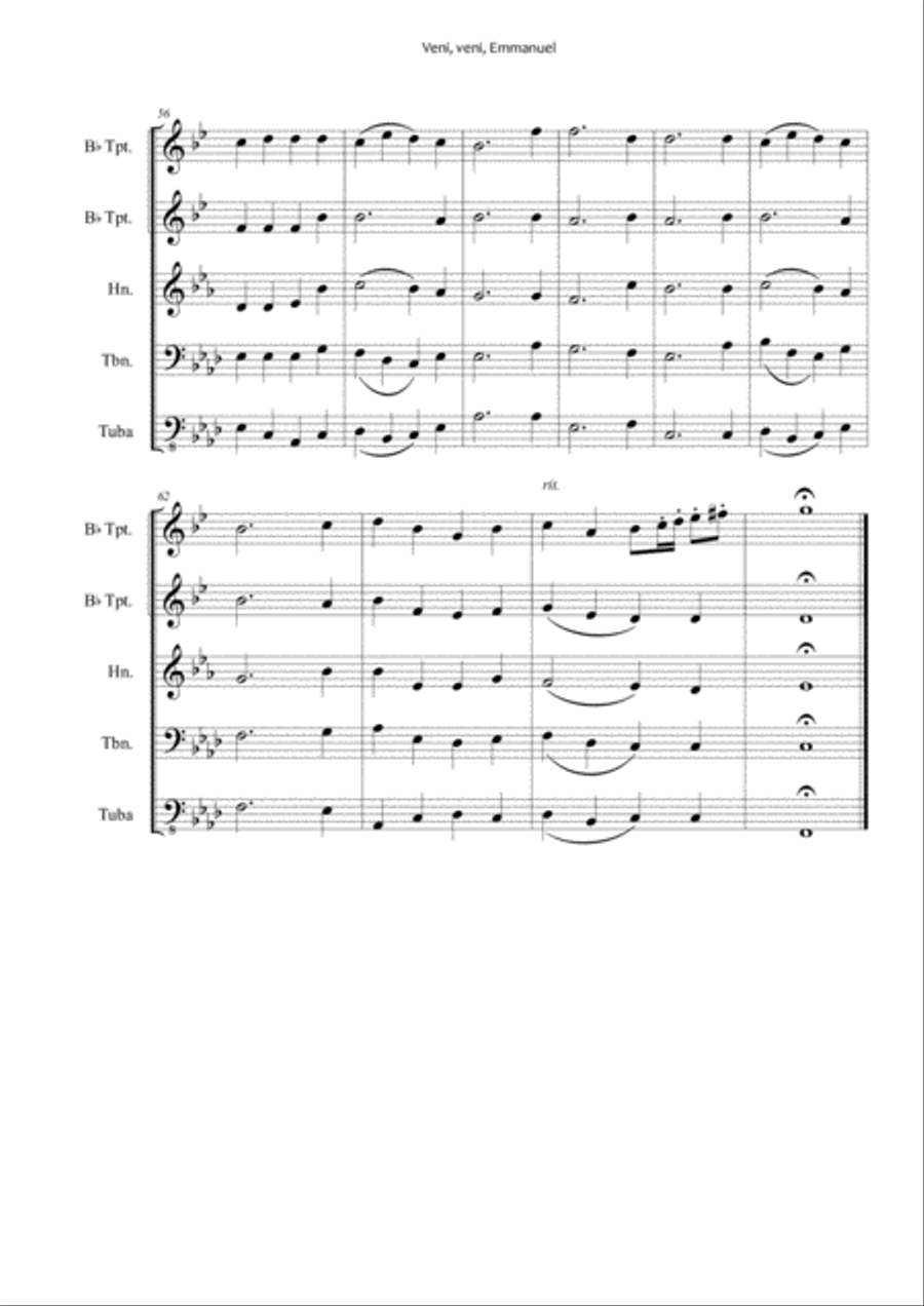 Veni, Veni Emmanuel - Brass Quintet Brass Quintet scores gallery preview page 5