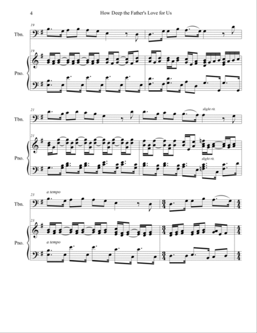 How Deep The Father's Love For Us Piano scores gallery preview page 4