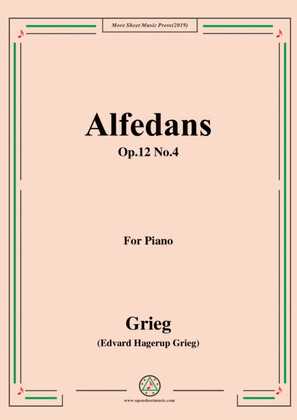 Book cover for Grieg-Alfedans Op.12 No.4,for Piano