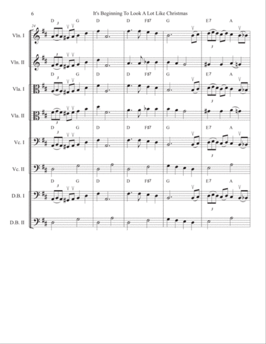 It's Beginning To Look Like Christmas String Quartet scores gallery preview page 6