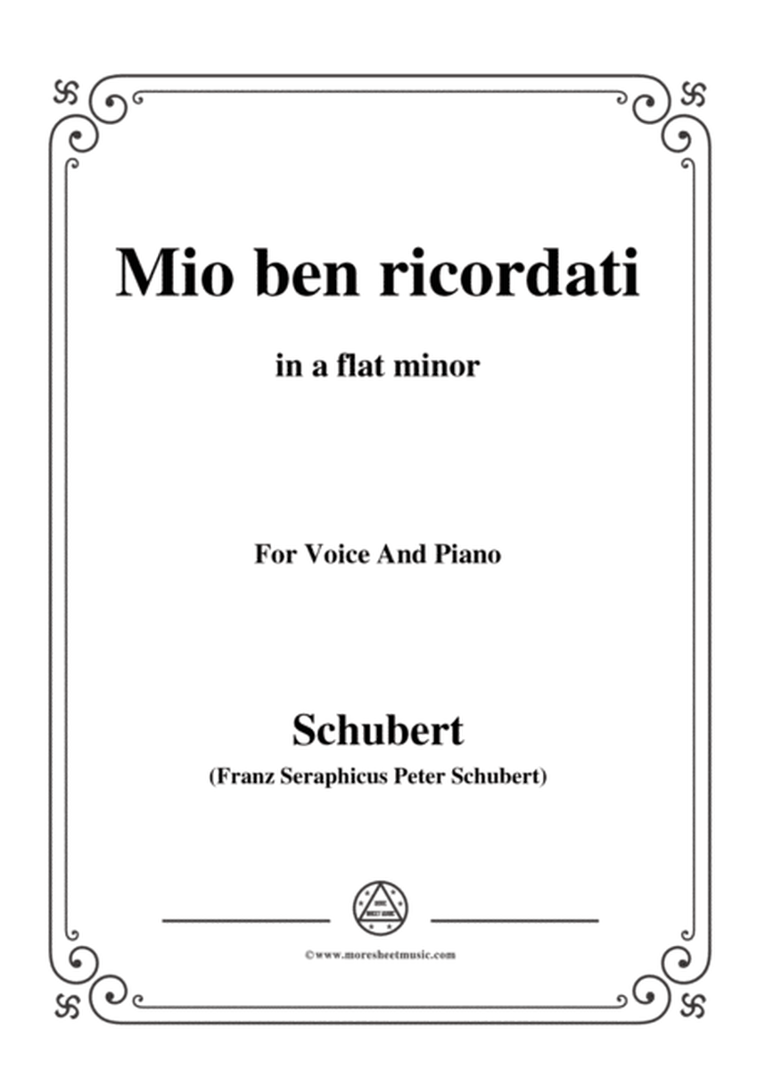 Schubert-Mio ben ricordati,in a flat minor,for Voice&Piano image number null