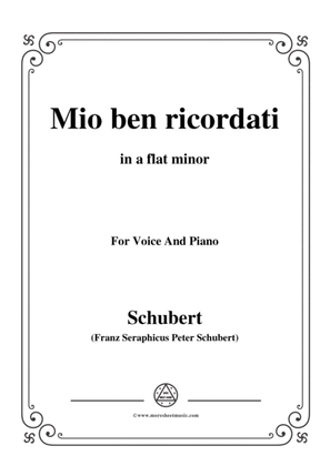 Book cover for Schubert-Mio ben ricordati,in a flat minor,for Voice&Piano