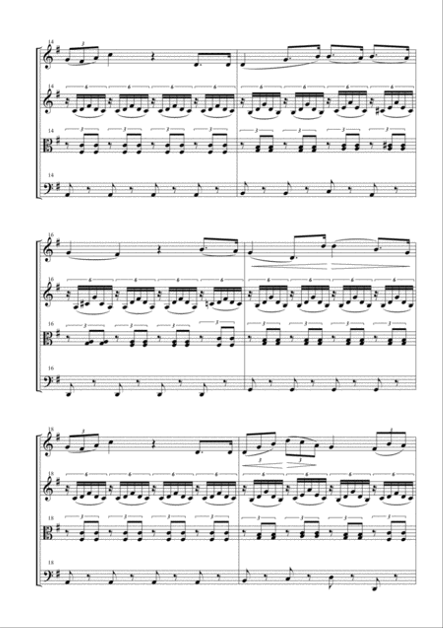 Choir of the Jewish Slaves for String Quartet Choir of the Jewish Slaves for String Quartet Choir scores gallery preview page 3