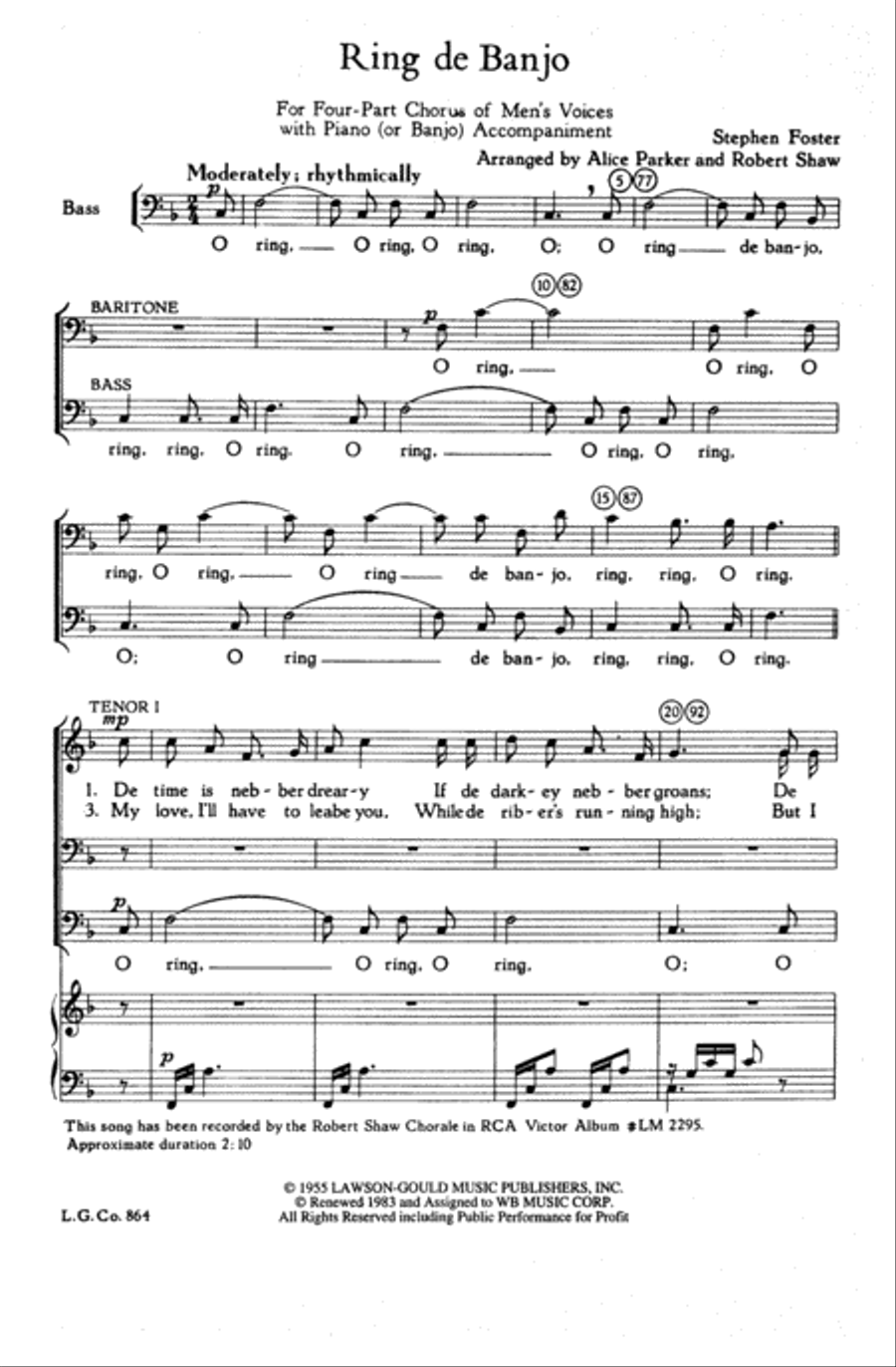 Ring de Banjo Choir scores gallery preview page 1