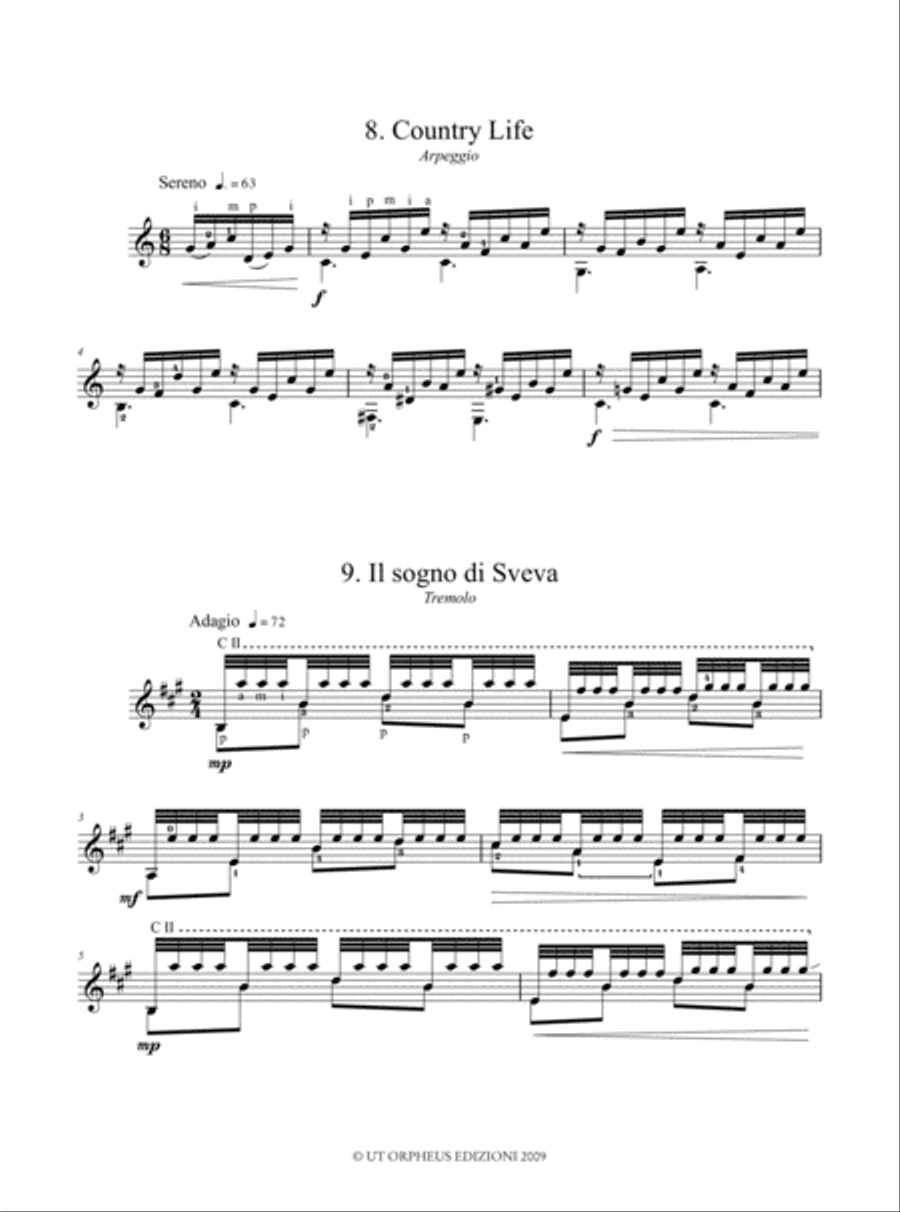 Sulle ali di un accordo (On the Wings of a Chord). 9 Studies for Guitar (2008) Acoustic Guitar scores gallery preview page 5