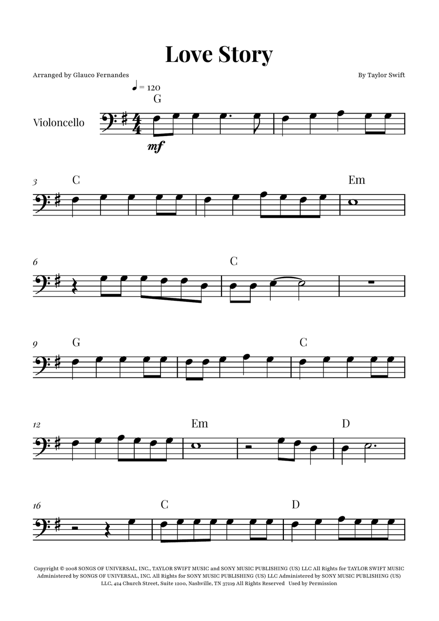 Love Story Love Story Cello Solo scores gallery preview page 1