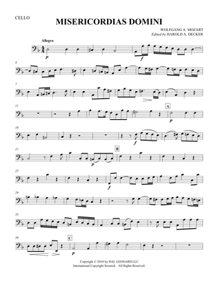Misericordias Domini (arr. Harold Decker) - Cello