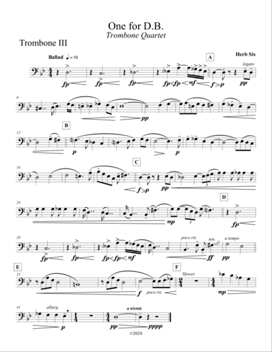 One for D.B. Brass Quartet scores gallery preview page 5