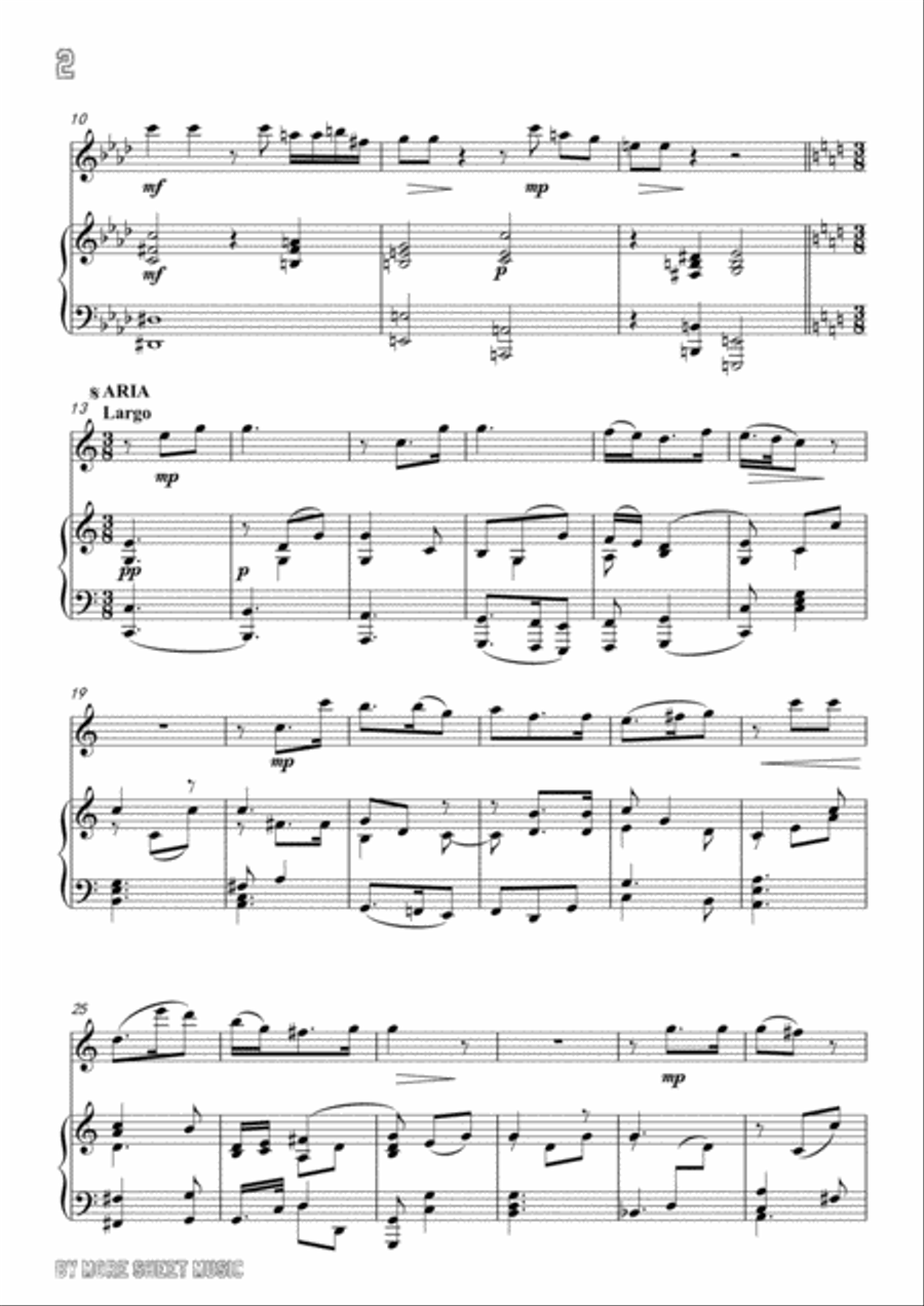 Handel-E pur così in un giorno...Piangerò la sorte mia,for Violin and Piano Violin Solo scores gallery preview page 4