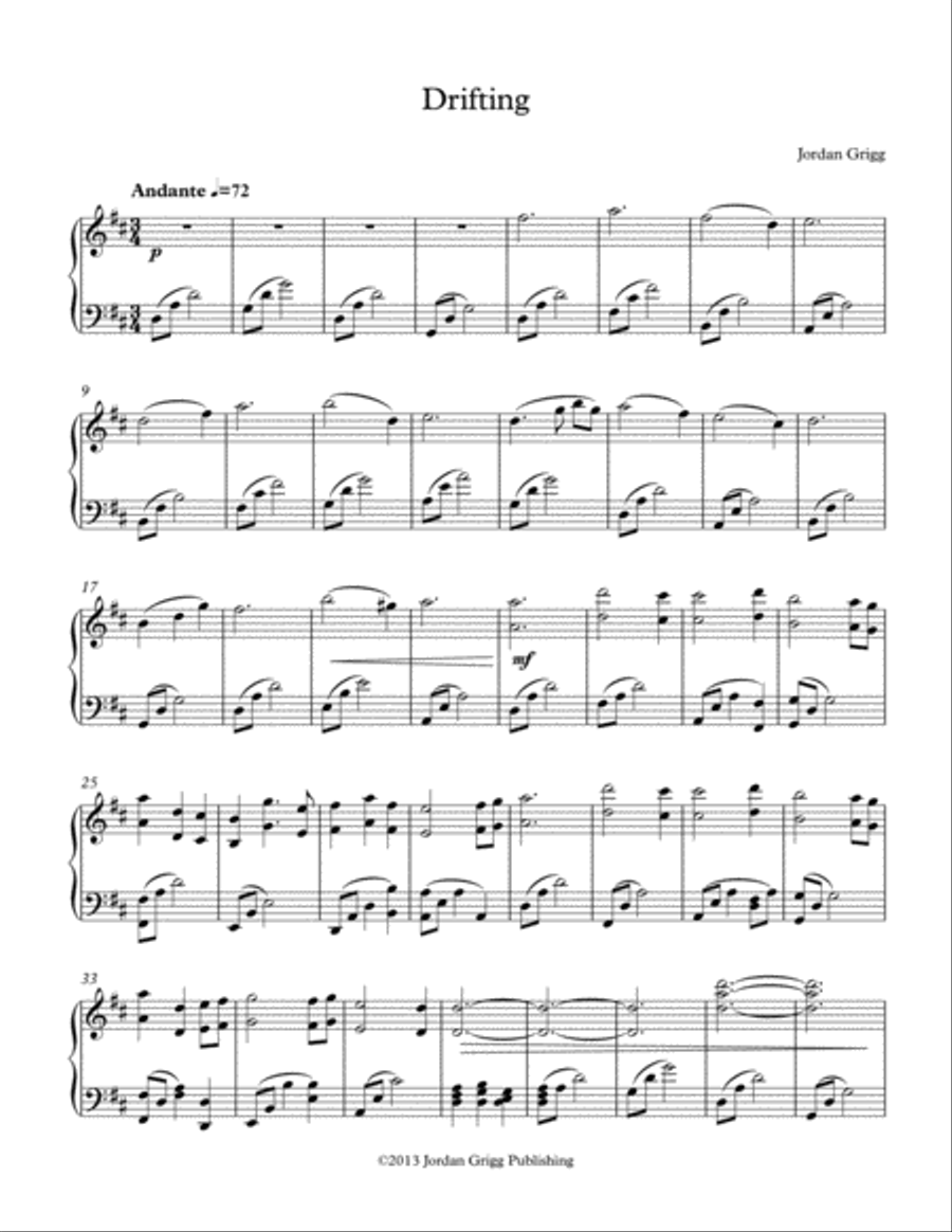 Drifting Drifting Piano Solo scores gallery preview page 1