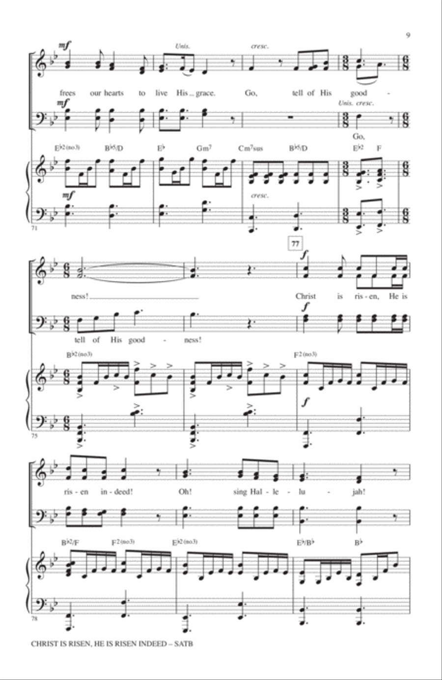 Christ Is Risen, He Is Risen Indeed (arr. James Koerts) 4-Part scores gallery preview page 8