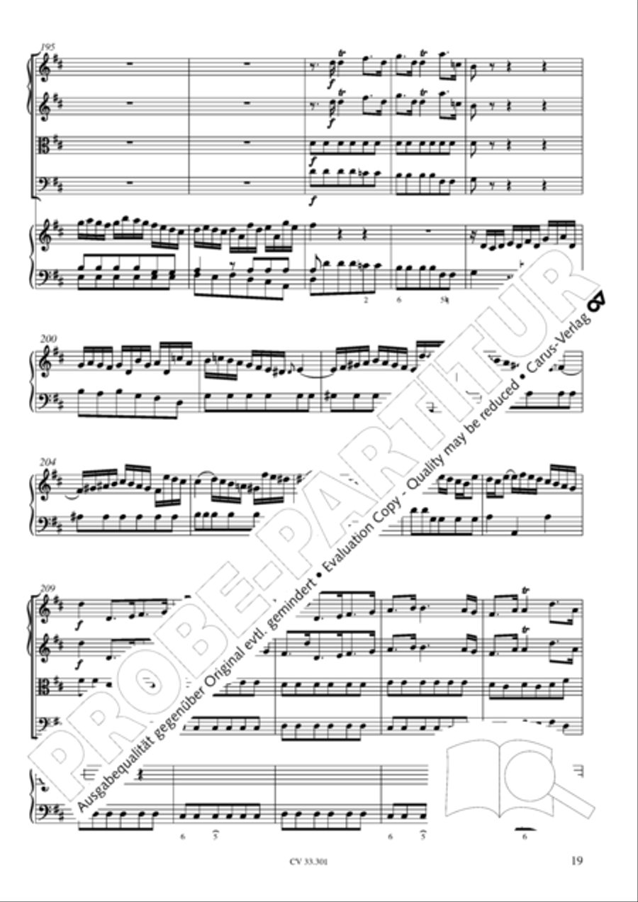 Concerto per il Cembalo in D Cello scores gallery preview page 20