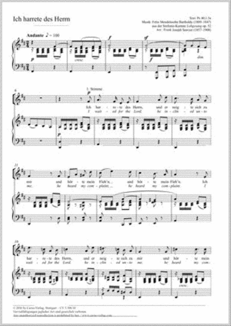 Ich harrete des Herrn 2-Part scores gallery preview page 1