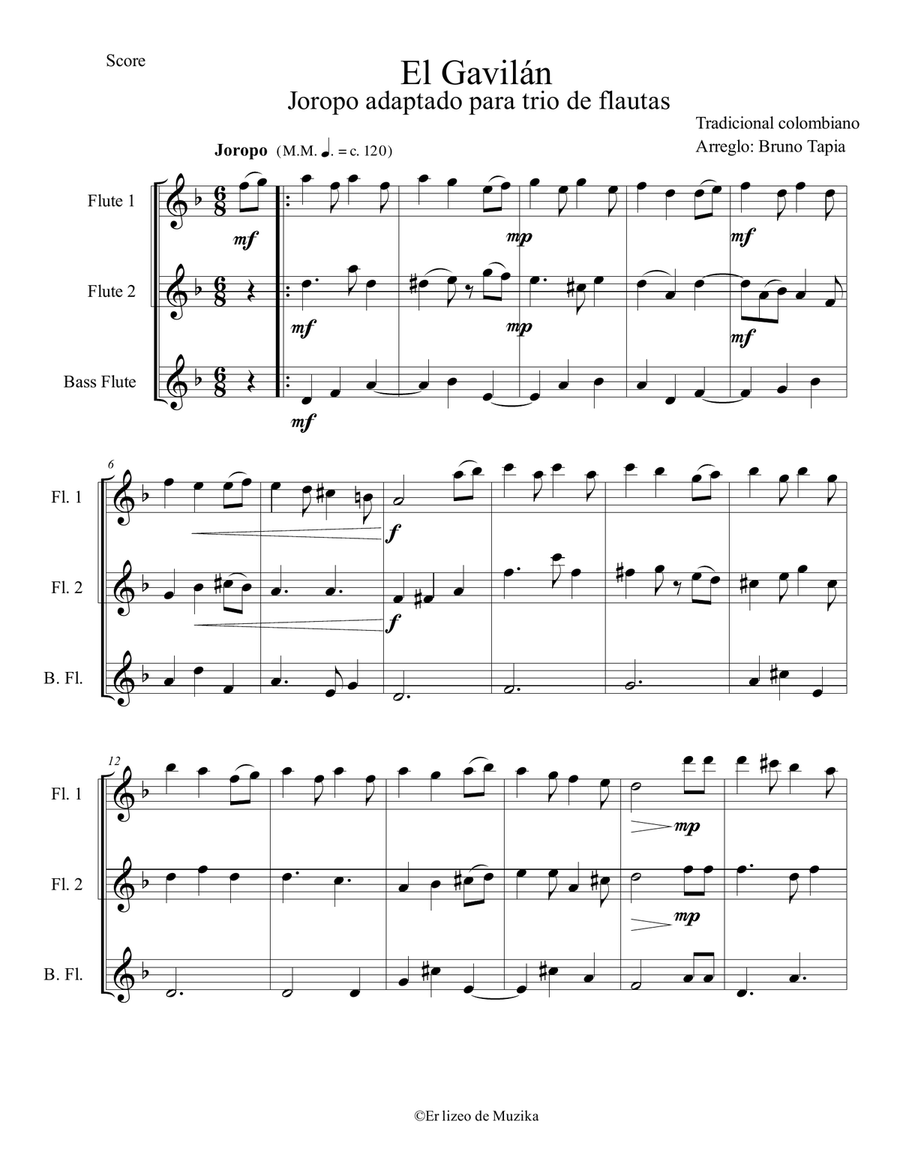 El Gavilán Small Ensemble scores gallery preview page 1