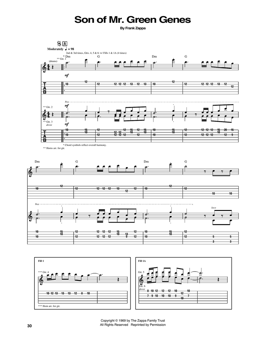 Son Of Mr. Green Genes Acoustic Guitar scores gallery preview page 1