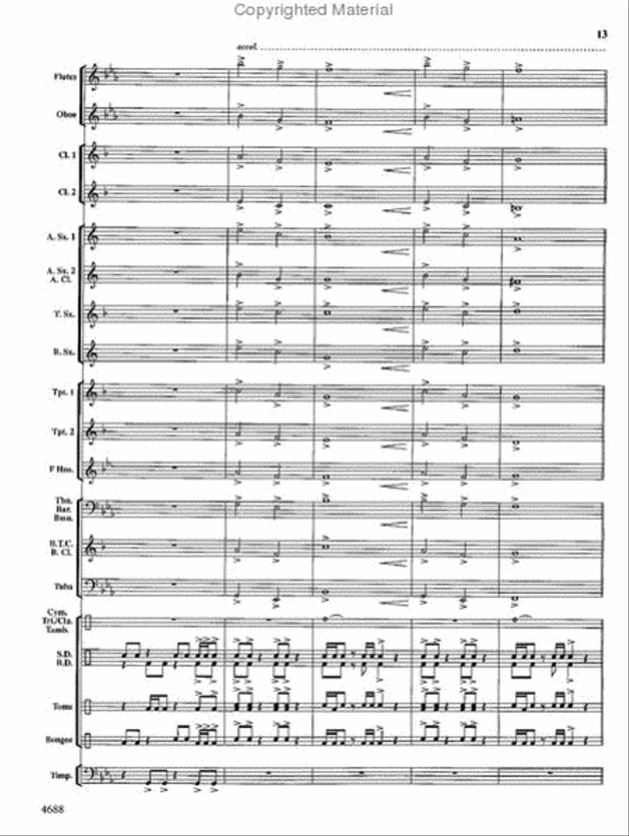 Tribal Drums Tribal Drums Concert Band scores gallery preview page 13