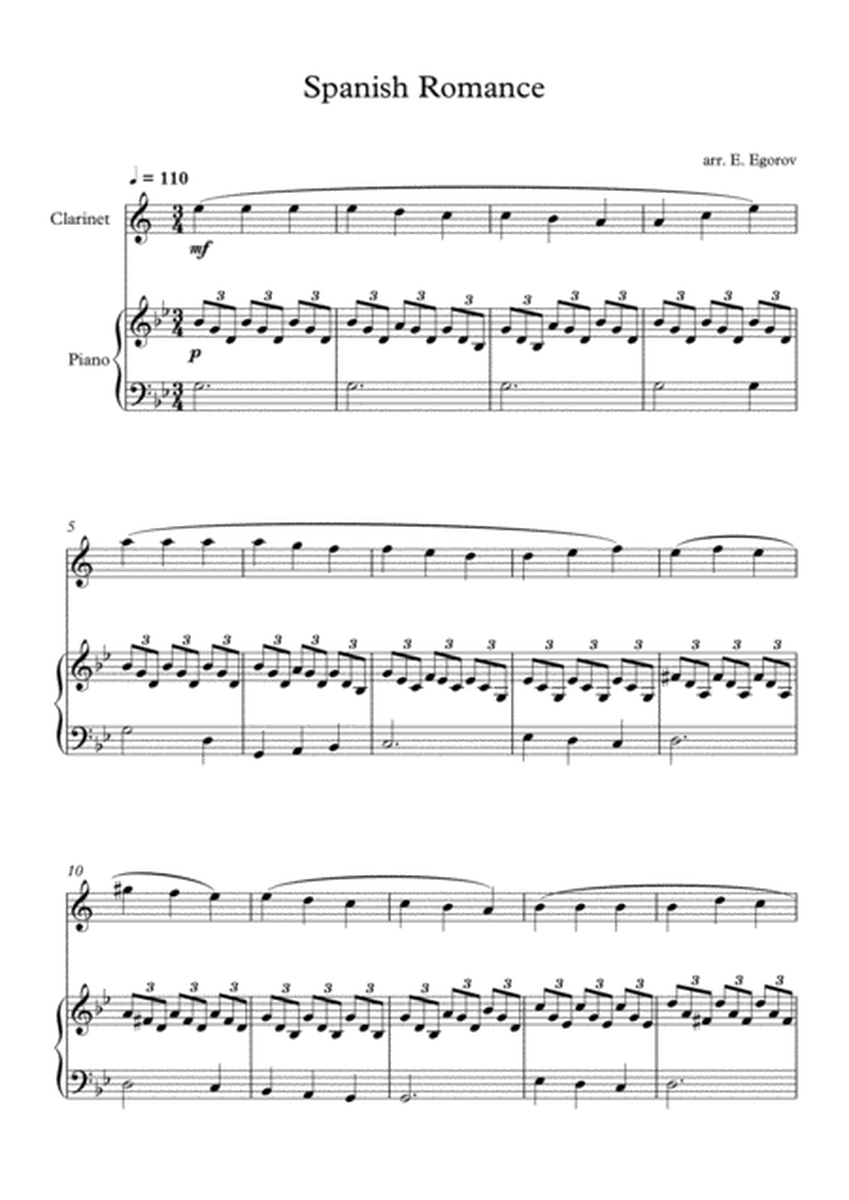 Spanish Romance, For Clarinet & Piano image number null