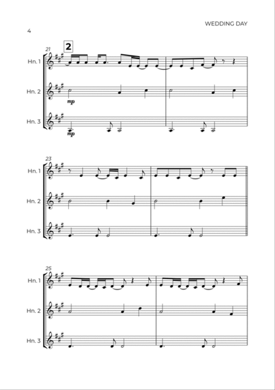 Wedding Day Horn scores gallery preview page 4
