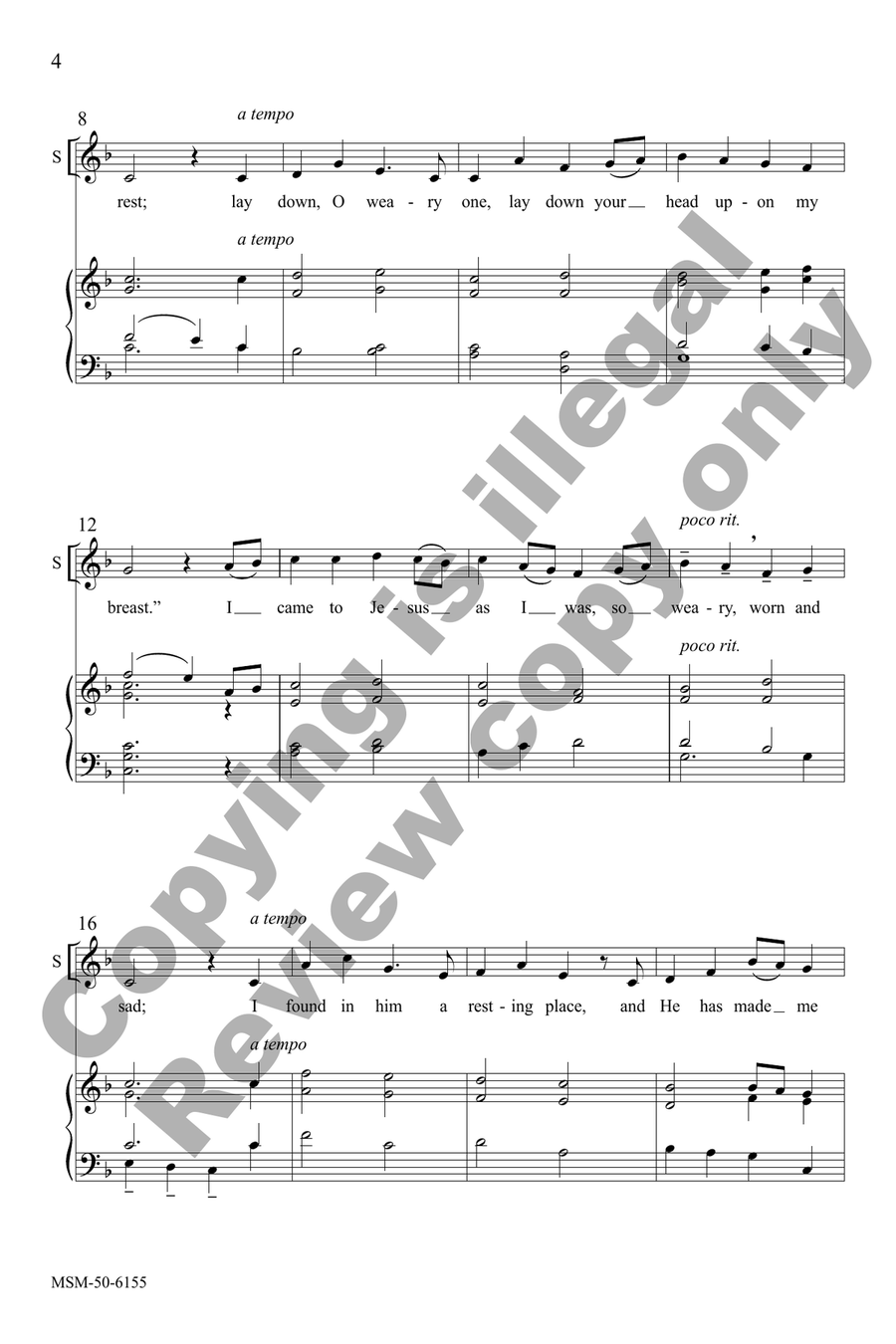 I Heard the Voice of Jesus Say (Choral Score) 4-Part scores gallery preview page 3