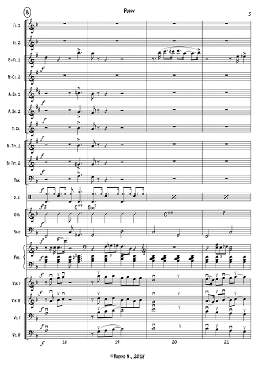 Trilogy Pets: Puppy, Kitten, Little Mouse (for a Variety Orchestra) Full Orchestra scores gallery preview page 6