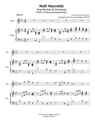 Noël Nouvelet (Sing We Now of Christmas) for Violin w/Piano Accompaniment