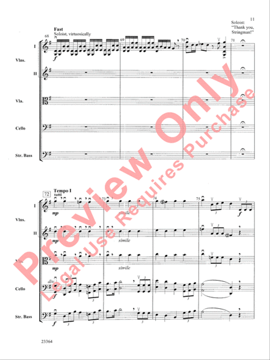 The Adventures of Stringman String Orchestra scores gallery preview page 12