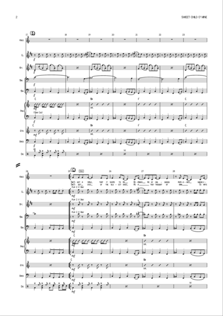 Sweet Child O' Mine Clarinet scores gallery preview page 2
