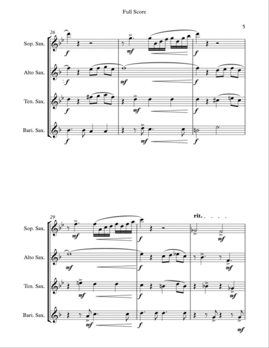 What I Did For Love Saxophone Quartet scores gallery preview page 5