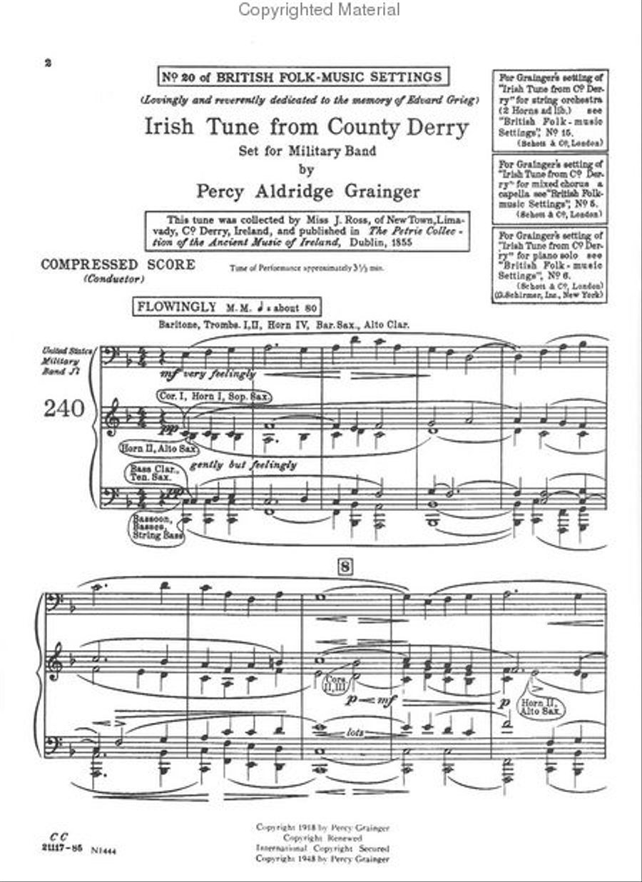 Irish Tune from County Derry and Shepherd's Hey Concert Band scores gallery preview page 2