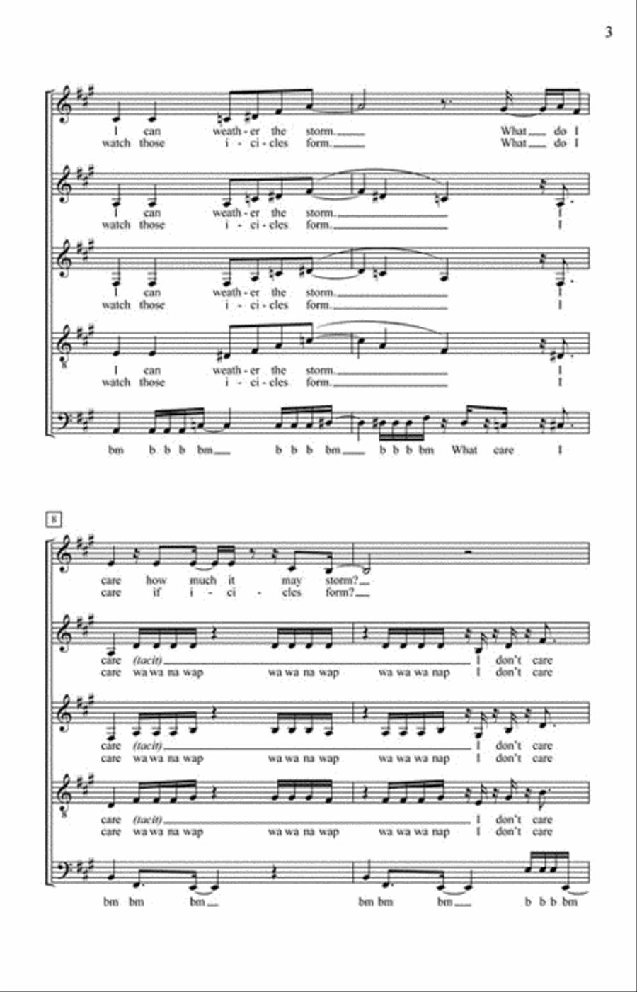 I've Got My Love to Keep Me Warm SSATB scores gallery preview page 3