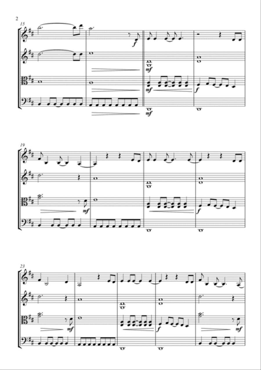 Love Will Tear Us Apart String Quartet scores gallery preview page 2