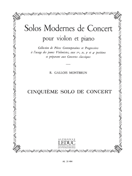 Solos Modernes De Concert No.5 (violin & Piano)